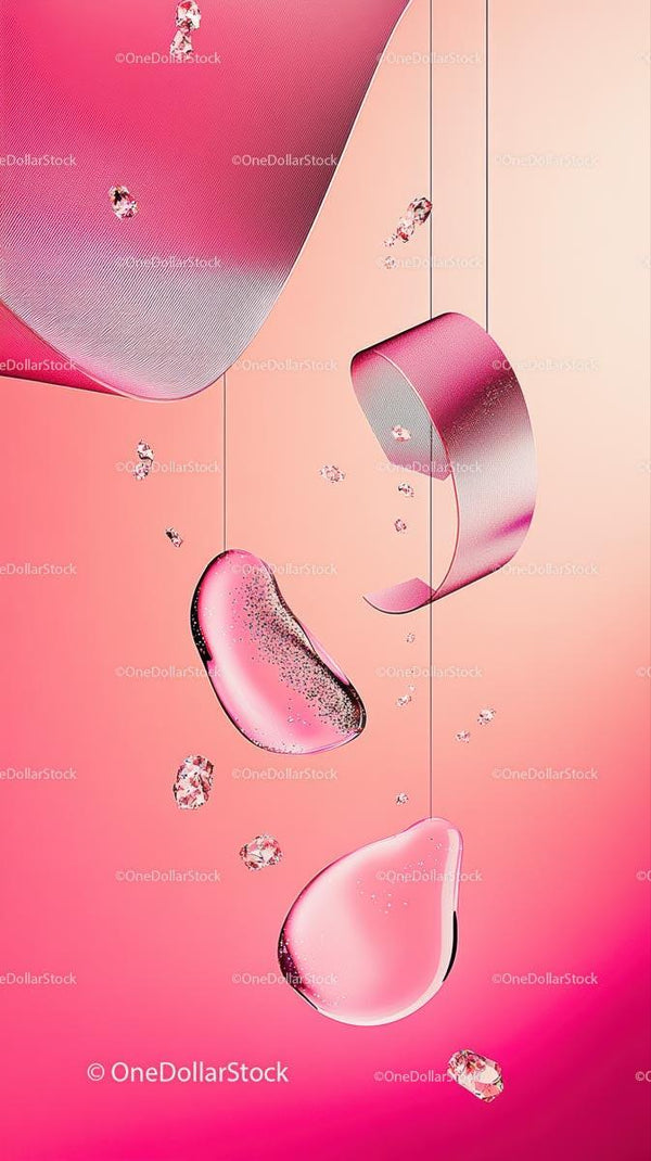 Abstract Pink Gel Beads for Skincare and Beauty Concept