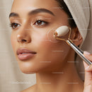 Close-up of Woman Receiving Facial Massage with Roller for Skin Rejuvenation