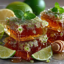 Refreshing Citrus Jelly with Mint and Lime Slices