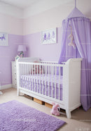 Cozy Nursery Room with Lavender Theme and Baby Crib