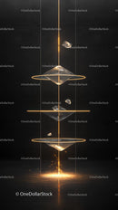 Futuristic Abstract Digital Art with Neon glowing Geometric Shapes