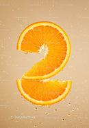 Fresh orange slices with juice droplets on beige background
