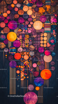 Colorful Geometric Shapes Creating Abstract Artpiece