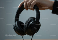 Black Over-Ear Headphones in Hand for Modern Listening Experience