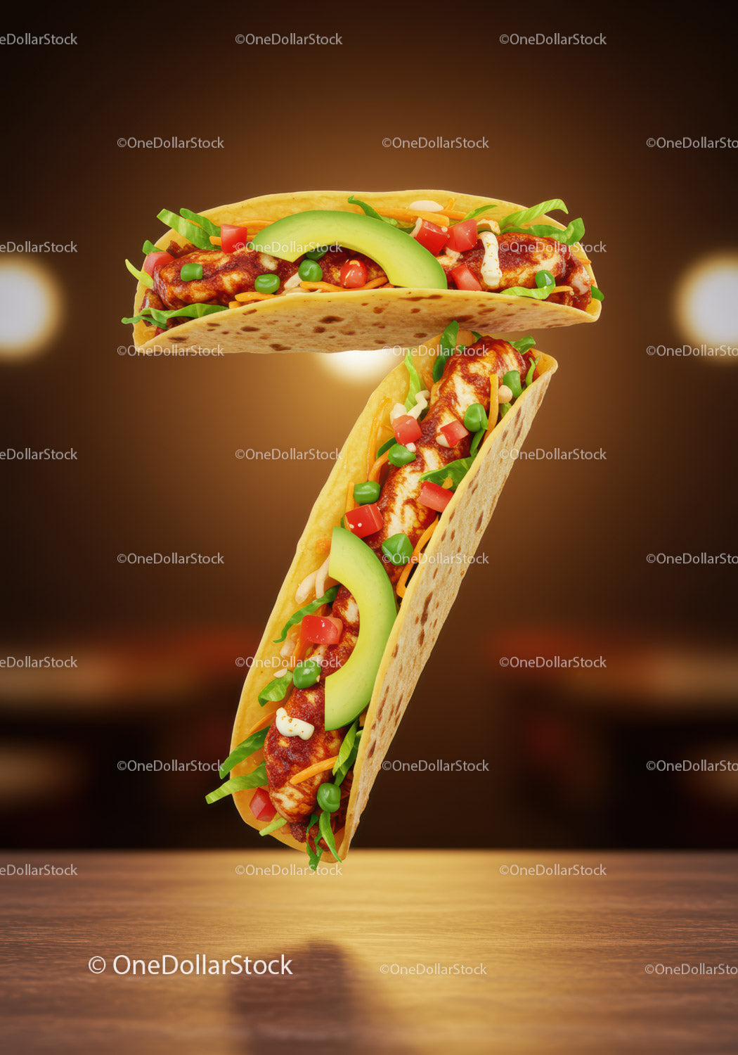 Tacos numer siedem ze świeżymi, żywymi składnikami
