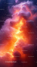 Vibrant Cosmic Nebula with Stars and Interstellar Clouds