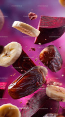 Dried Red Dates Banana Slices Purple Beet Slices and Berry Fragments