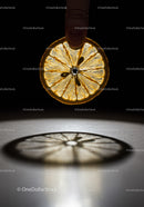 Hand Holding Backlit Lemon Slice Casting Shadow