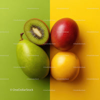 Assorted Fresh Fruits of Kiwi and Apples for Healthy Snacking