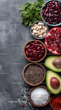 Colorful Array of Superfoods and Fresh Produce for Healthy Eating