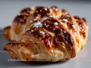 Chocolate-Topped Croissant Bakery Pastry with Flaky Layers