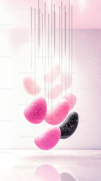 Pink Heart Shapes Falling in an Abstract Romantic Design