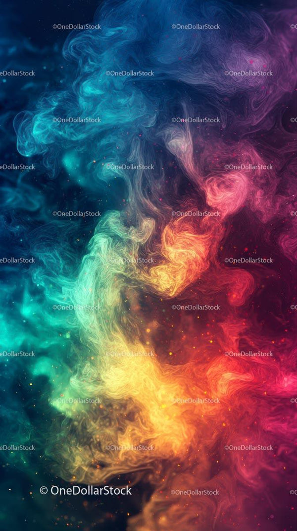 Vibrant Cosmic Nebula with Bright Colors in Deep Space