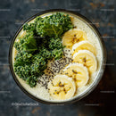 Healthy Smoothie Bowl with Bananas Kale and Chia Seeds