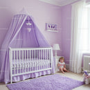 Lavender Canopy over Baby Crib in Cozy Child's Bedroom