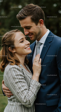 Affectionate couple sharing intimate moment outdoors