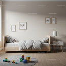 Cozy Children's Bedroom with Plush Toys and Minimalist Decor