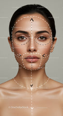 Facial Contouring and Skin Care Concept with Woman's Face