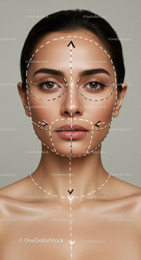 Facial Contouring and Skin Care Concept with Woman's Face