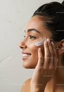 Woman Applying Facial Cream for Healthy Glowing Skin