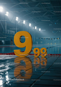 Yellow Numeric Markers by Indoor Swimming Pool Lane