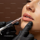 Close-Up of Lip Injection Process by Medical Professional