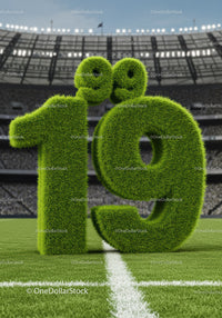 Green Grass Number Nineteen Standing on Soccer Field
