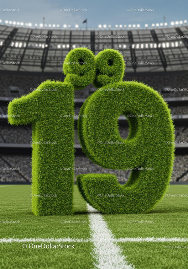 Green Grass Number Nineteen Standing on Soccer Field