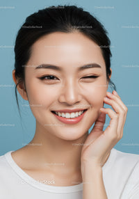 Portrait of a Smiling Woman Winking Natural Beauty and Joyful Expression