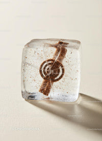 Cinnamon Stick Frozen Inside Clear Ice Cube