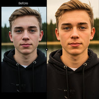 Before and after Sepia Lightroom preset edit