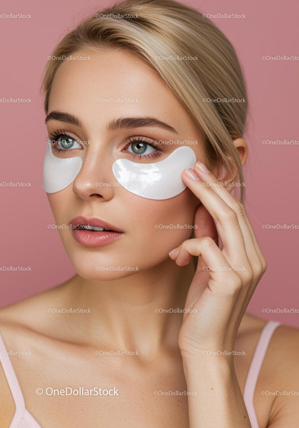 Female Applying Under Eye Patches for Skin Rejuvenation