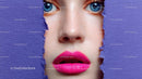 Captivating Female Portrait with Vibrant Pink Lipstick