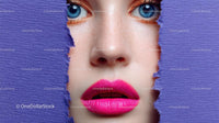 Captivating Female Portrait with Vibrant Pink Lipstick