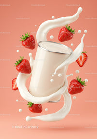 Strawberries and Cream Splash Around Yogurt Container