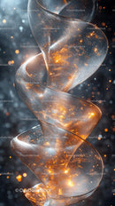 Elegant Spiral Metallic Ribbon with Sparkling Lights for Celebration