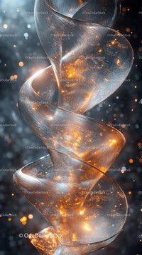 Elegant Spiral Metallic Ribbon with Sparkling Lights for Celebration