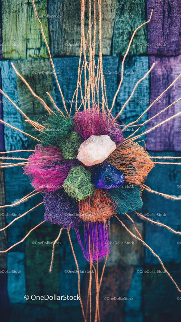 Colorful Wire Art Sculpture with Multicolored Elements for Modern Decor