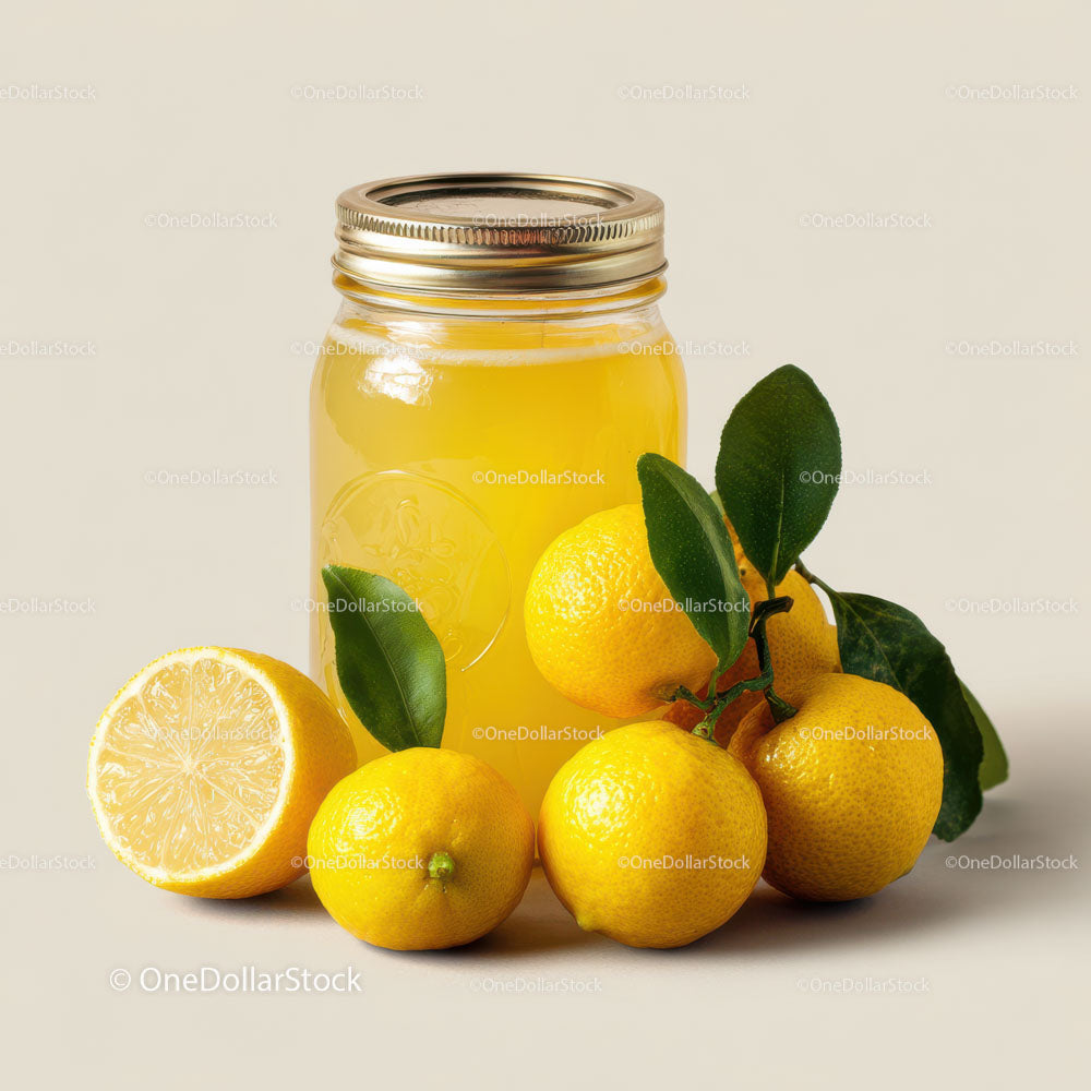 Refreshing Homemade Lemonade with Fresh Lemons and Leaves
