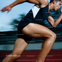 Athlete Sprinting Powerfully on Outdoor Track