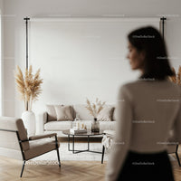 Modern Living Room with Neutral Sofa and Cozy Decor