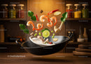 Fresh Shrimp and Herbs Tossed in Hot Pan