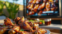 Delicious Chicken Wings with Barbecue Sauce for Outdoor Party