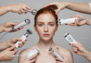 Woman Receiving Professional Facial Treatments with Skincare Devices