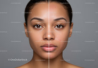 Portrait of a Young Woman with Clear Skin and Natural Beauty