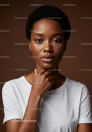 Portrait of an Elegant Woman with Natural Skin and Confident Expression
