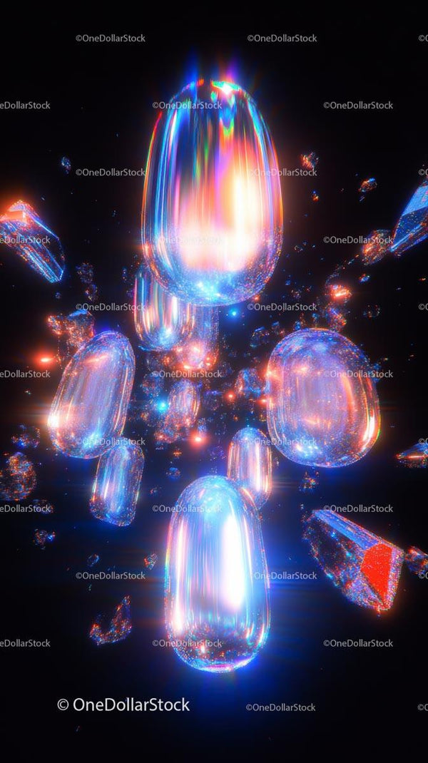 Futuristic Neon Light Pills in a Sci-Fi Heart-Shaped Design