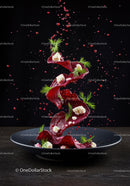 Creative Beet Chips with Cheese and Dill Garnish