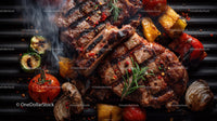 Juicy Grilled Steak with Roasted Vegetables and Fresh Herbs