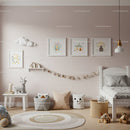 Cute Children's Nursery with Plush Toys and Wall Art Decor